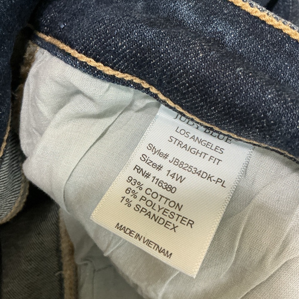 Judy Blue Dark Blue Distressed Straight Leg Jeans - Picture 7 of 7
